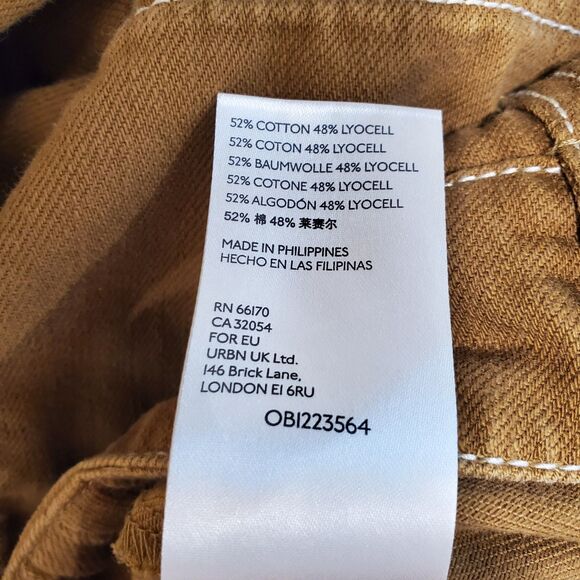 Anthropologie Size 12 Wide Leg Cropped Porter Pants Spicy Mustard Brown - Picture 7 of 7